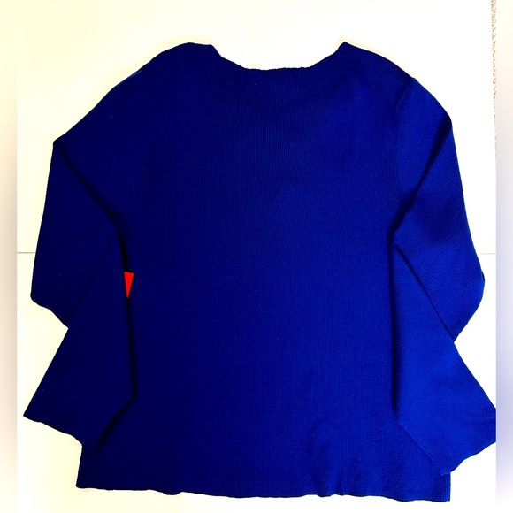 Bold Elements Women’s 3X Keyhole Front Pullover Sapphire Blue Ribbed Swe… - Picture 5 of 9